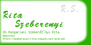 rita szeberenyi business card